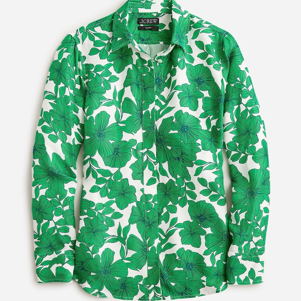 Jcrew Greenhouse Floral Blouse